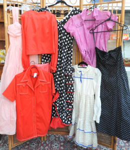 Lot 174 - Group lot - Vintage Ladies Clothing - Retro Polka Dot Dress, 70s Red n