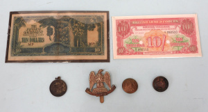 Lot 180 - Mixed Group Militaria inc Aust WW1 AIF Anzac Day 1918 Gallipoli France