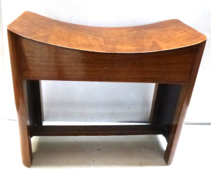 Lot 204 - Art Deco Flame Walnut Veneered Piano stool with curved seat