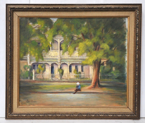 Lot 224 - Ruth Harris (Active c1950s) Large framed Oil Painting - St Vincent Pla