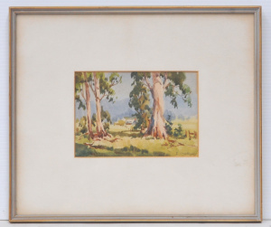 Lot 229 - Ernest Vogel (1909 - 1993) Small framed Watercolour - A Country Proper