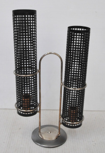 Lot 244 - Mid Century Style Metal Twin Candlestick Holder - Approx 38cm H