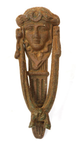 Lot 246 - Vintage Art Nouveau Cast Iron Door Knocker - Roman Goddess - Marked We