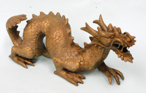 Lot 249 - Vintage Brass Chinese Dragon 35cm L