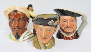 Lot 262 - 3 x lge size Royal Doulton character Jugs - Henry V111 D6642, Othello