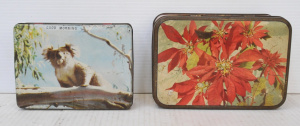 Lot 275 - 2 x Vintage Australian Tins - incl Sunrise Confectionary 'Good Morning