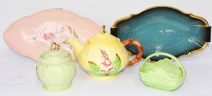 Lot 297 - Group of vintage Carlton Ware inc Fox Glove Yellow Teapot & Green