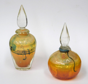 Lot 387 - 2 x Richard Clements Australian Studio Glass Perfume bottle - both wit