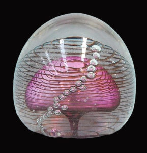 Lot 388 - Michael Hook signed Australian Glass Paperweight - Clear with internal