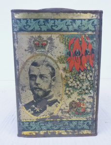 Lot 392 - The 1st ever Tin Printed in Australia - Tea Caddy Tin comm The Diamond