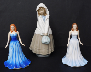 3 x Vintage Figurines inc 2 x Royal Doulton The Gemstones Collection - Diamond &