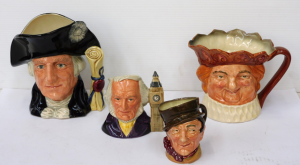 4 x Vintage Royal Doulton Large & Samll Character jugs inc George Washington