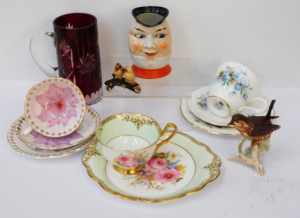 Group lot of Ceramics & Glass inc Vintage Japanese Jug, China Trios - Phoeni