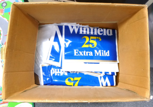 Group Lot of Vintage Winfield Blue Plastic Point of Sale Bags