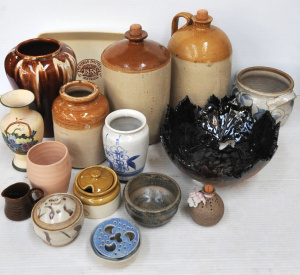 2 x Boxes of Australian & Other Pottery incl Stoneware Jug for Crosse &