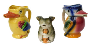 3 x Vintage Ceramic Jugs inc Japanese Kookaburra & Koala & English Kooka