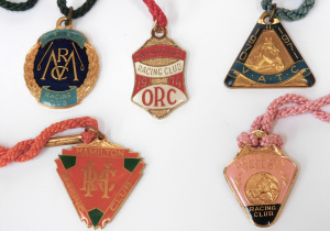 5 x Vintage Enamel & Other Racing club membership medallions inc 1974 ORC On