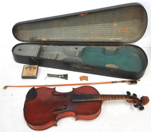 Vintage 1919 Australian Manby New Style Violin w Original Incised Fingerboard, C