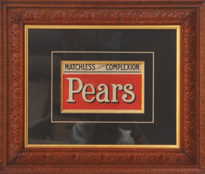 Vintage Framed Colour Pears Soap Advert - 'Pears Matchless for the Complection'