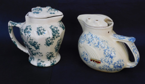 2 x Vintage Australian Mottled electirc Jugs inc Nielson Kookaburra blue mottled