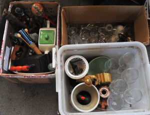 3 x Boxes of Mixed Goods incl Glassware, Ceramics, Wooden Items etc