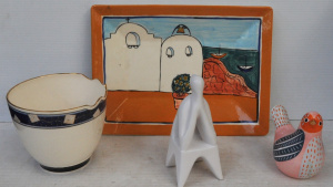 Group lot - Modernist Australian & other Ceramics - Kathy Brauer platter, La