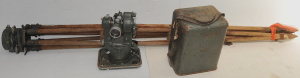 Vintage WATTS Branded Theodolite w Metal Case & Original Tripod