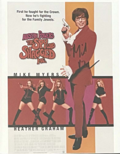 Signed Mike Myers small framed & mounted Austin Powers The Spy Who Shagged M