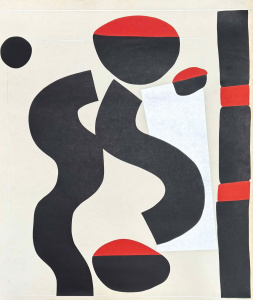 Howard Smith (American, 1928 - 2021) Unframed Colour Serigraph - Untitled (Red,